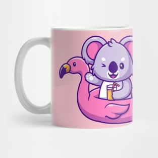 Cute Koala Summer With Flamingo Tires And Orange Juice Mug